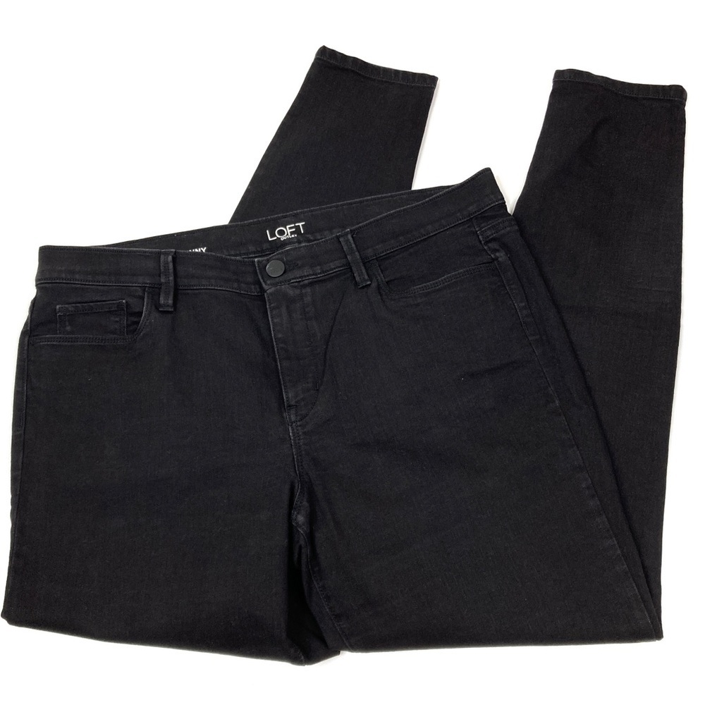 LOFT | Black Denim Super Skinny Jeans 14